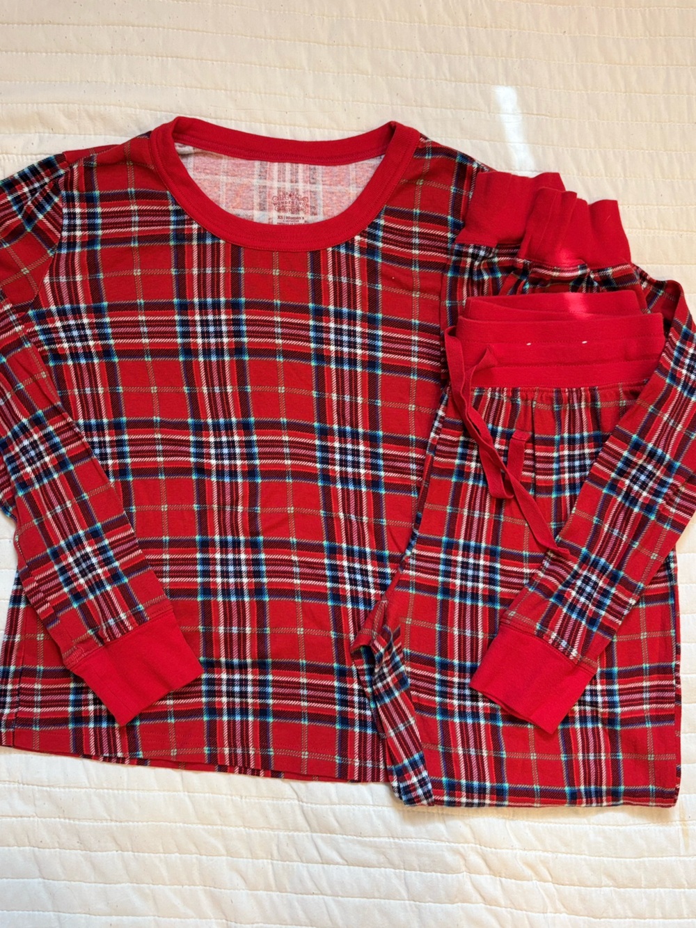 Wondershop Targe Red Holiday Plaid Matching Pajama Set=Top & Bottom Women's XS